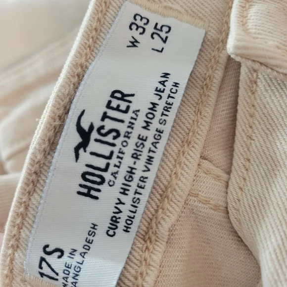 HOLLISTER cream Jeans. Womans 33x35 - Picture 3 of 9